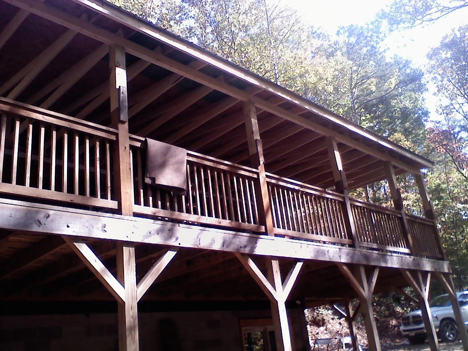 Timber framing under a new elevated porch and deck — Roof Leak Repair in Jetersville by Roofing Brothers